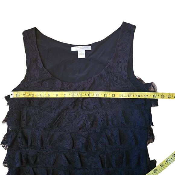August Silk Options Flouncy Tiered Lace Ruffled Cocktail Dress Size L - Picture 8 of 10